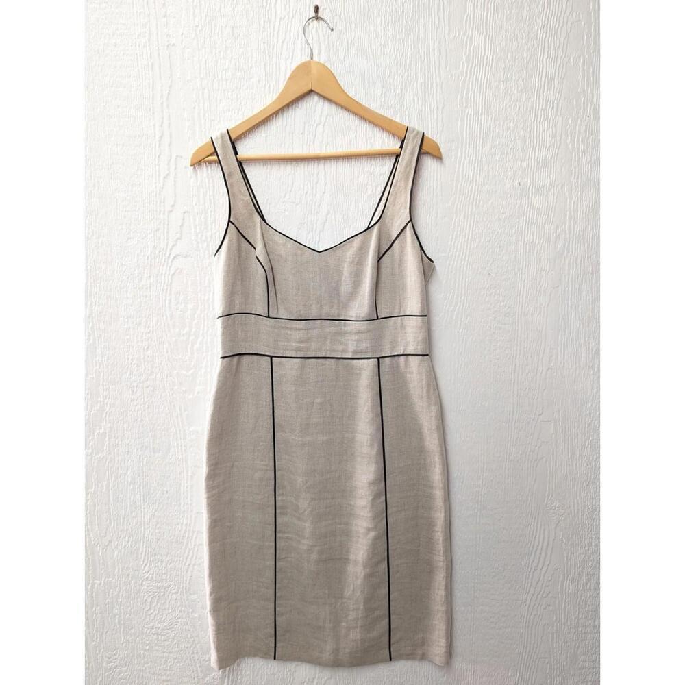 Forth & Towne Allegory 100% Linen Sleeveless Sheath Dress Classic Heritage 10